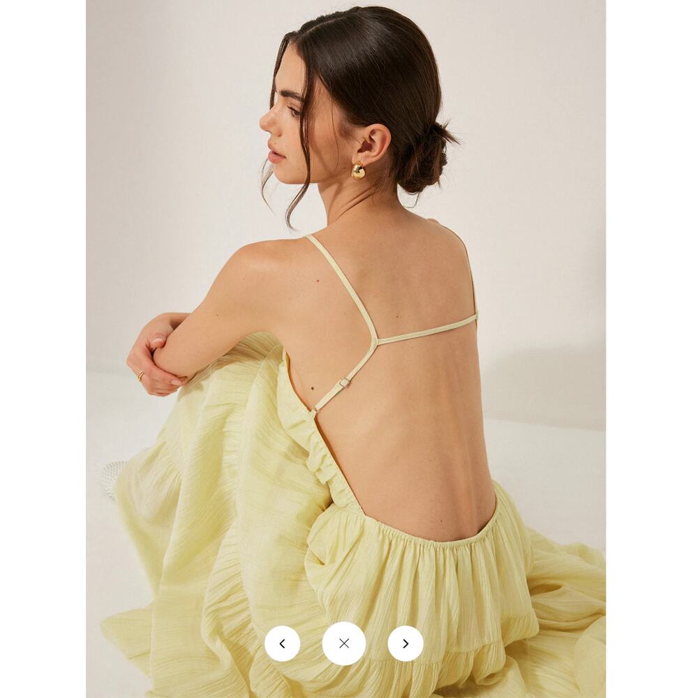 NWT Commense Pleated Backless Tiered Cami Dress Sz M - Picture 5 of 5